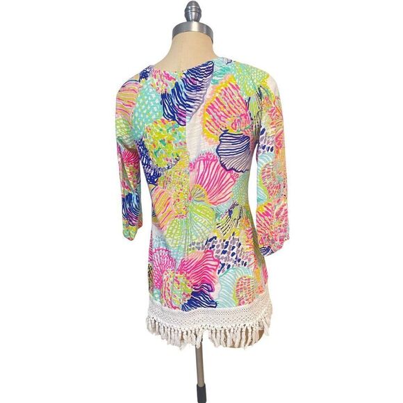 Lilly Pulitzer Alia Fringe Tunic Top Small - Picture 4 of 6